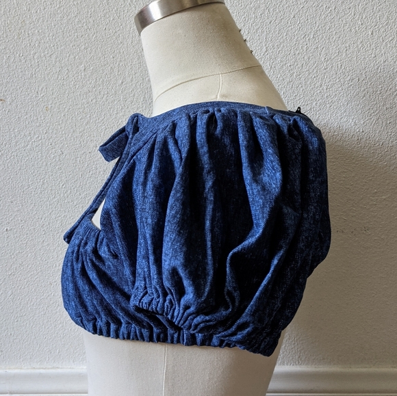 {WeWoreWhat} Brand New Lily Top in Denim Texture - Picture 7 of 11